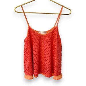NWOT! JOA Neon Orange Laser Cut-Out Tank Top